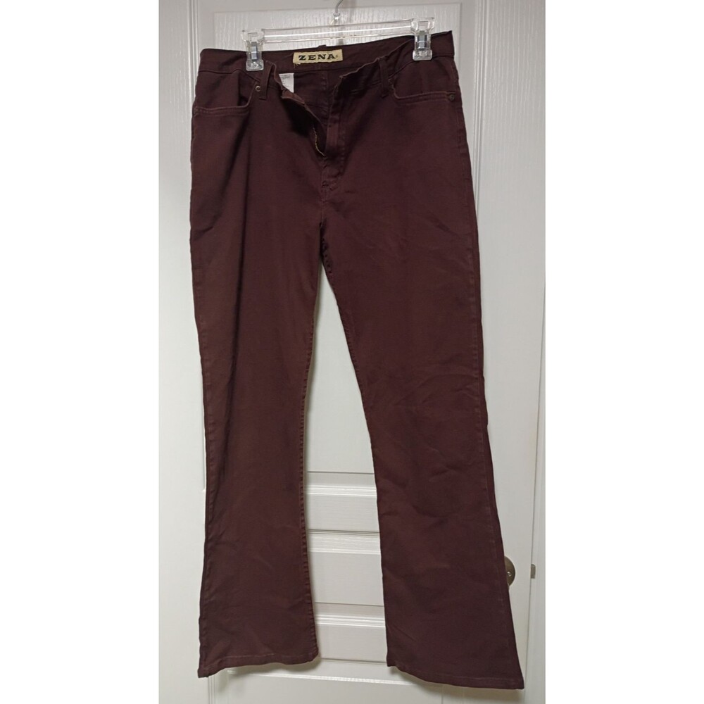 Zena Jeans Womens Size 12 Brown Bootcut Flare Stretch Jeans 90s Y2K